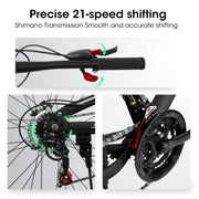 26 Inch Steel Frame Shock Fork Plus Shock Absorber 21-speed Unisex Mountain Bike