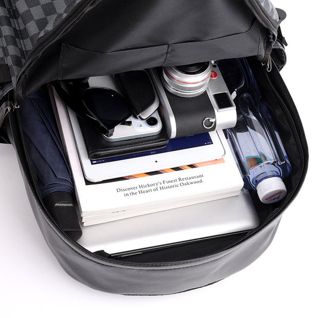 Business Trends Checked Backpack All-matching Casual