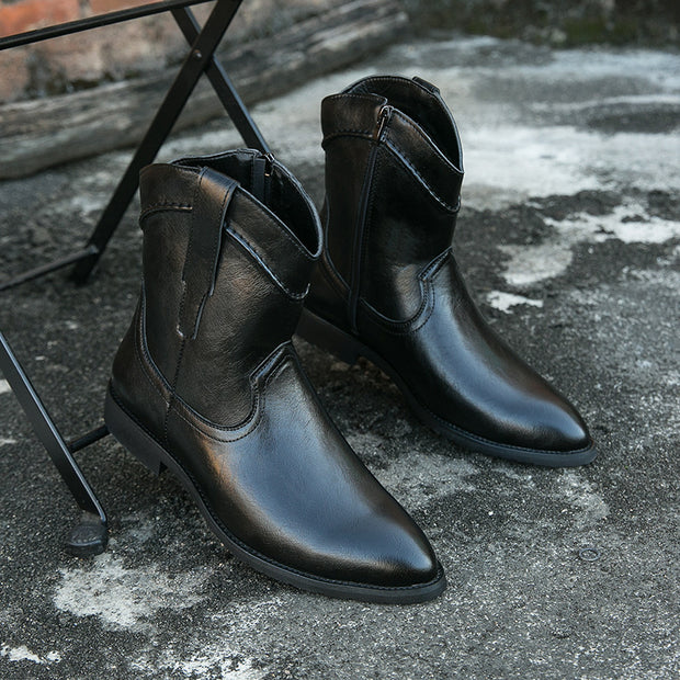 Retro High-top Leather Shoes Ankle Boots Casual