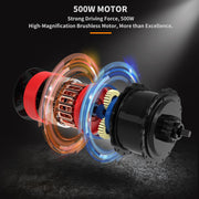 36V 500W Foldable Fat Tire E-Bike 20x4.0 Inch Commuter Bike ,13AH Lithium Battery, FR Disc Brake & 866 LCD Display