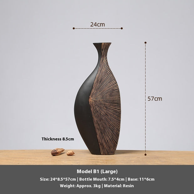 Retro Affordable Luxury Vertical High Floor Vase Decoration