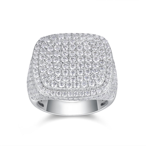 Square Diamond - Set With Top-quality Moissanite S925, Silver And Platinum-plated.