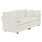 Modern Fabric Double Sofa With 4 Pillows