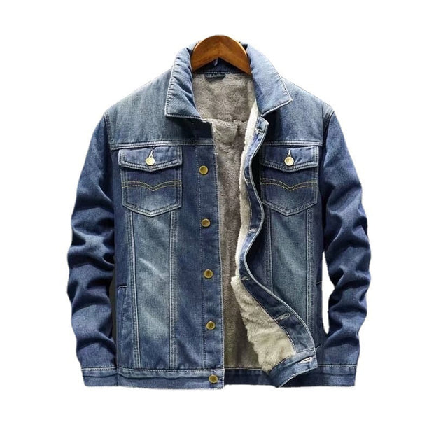 Denim Jacket Autumn Loose Trendy Warm Workwear Top