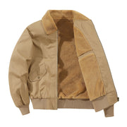 A Fleece-lined Warm Pure Cotton Washed Jacket