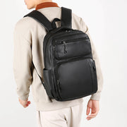 Large Capacity Men's Simple Business Commute Multi-space Black Backpack