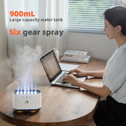 Dynamic Flame Humidifier USB Portable H20 Smart Ultrasonic Voice-Control Room Humidifier With 7 Colors Light