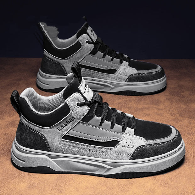 Cotton-padded Shoes With Velvet High-top Sports Leather Shoes