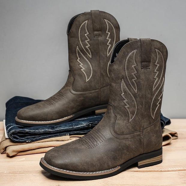 Retro Autumn And Winter Western Cowboy Boots