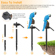 1Pc Solar Powered Parrot Garden Light IP65 Waterproof LED Parrot Landscape Lamp.