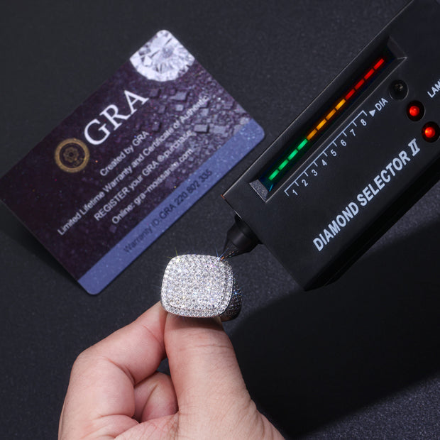 Square Diamond - Set With Top-quality Moissanite S925, Silver And Platinum-plated.