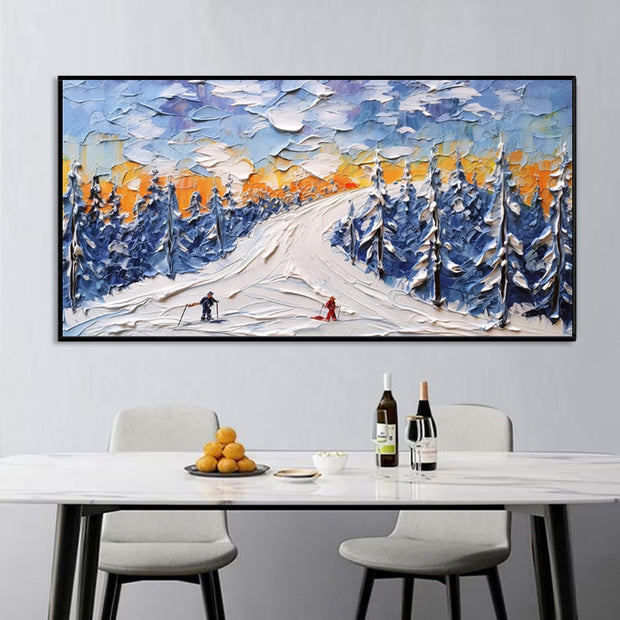 Winter Handmade Painting  Landscape Large Canvas Art Home Decoration Living Room Wall Picture