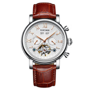 Automatic Mechanical Men's Authentic Leather Hollow Out Mechanical Watch