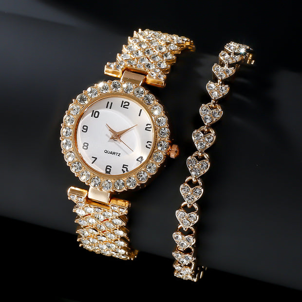 Fashion Jewelry 2pcs Luxury Fashion Women Watch.