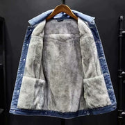 Denim Jacket Autumn Loose Trendy Warm Workwear Top