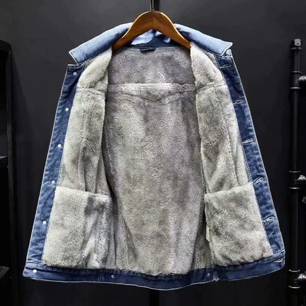 Denim Jacket Autumn Loose Trendy Warm Workwear Top