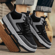 Cotton-padded Shoes With Velvet High-top Sports Leather Shoes