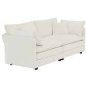 Modern Fabric Double Sofa With 4 Pillows