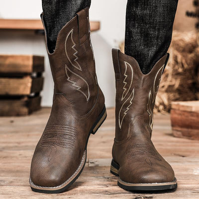 Retro Autumn And Winter Western Cowboy Boots