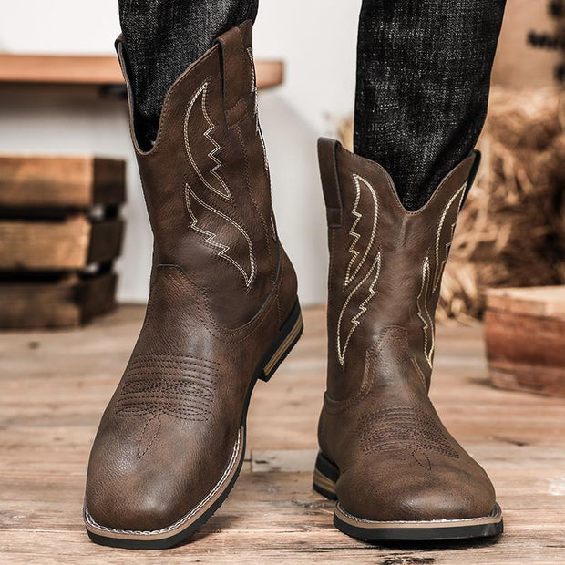 Retro Autumn And Winter Western Cowboy Boots
