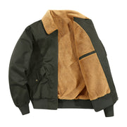 A Fleece-lined Warm Pure Cotton Washed Jacket