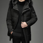 Men's Faux Fur Long Over Knee Down Coat