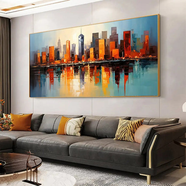 Handmade Oil Painting Canvas Wall Art Decoration Modern Abstract Urban Architectural