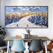 Winter Handmade Painting  Landscape Large Canvas Art Home Decoration Living Room Wall Picture