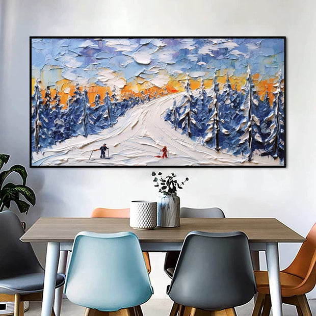Winter Handmade Painting  Landscape Large Canvas Art Home Decoration Living Room Wall Picture